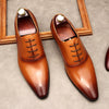 Classic Men's Black Leather Lace-up Dress Shoes - Slip-Resistant & Elegant Formal Footwear