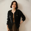 Cashmere Cardigan for Women: Elegant Long Sleeve 3D Pattern, Round Neck, Loose Fit - M/L Sizes - Warm & Stylish Winter Wear
