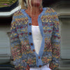 Women's Chic 3D Printed Cardigan - Stylish Knitted Coat