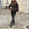 Cozy Autumn/Winter Solid Pullover in true-to-life colors, medium thickness Polyester, loose casual style.