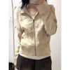 Retro Lightweight Creamy-White Jacket, Early Autumn Style for Women