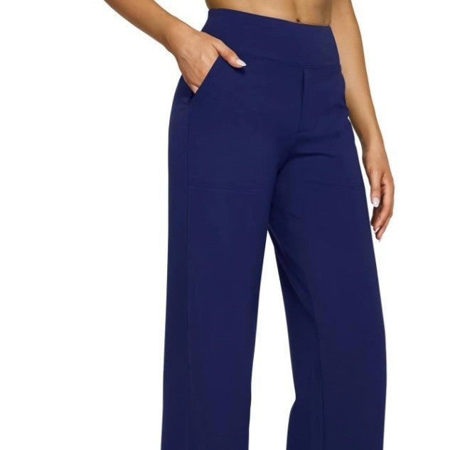 Pocket Knitted Straight High Waist Trousers