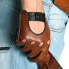 Men's Leather Driving Gloves, Touchscreen-Sensitive, Non-Slip Grip, All-Season Wear, Black/Brown/Light Brown Options, Various Sizes