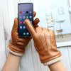 Men's Waterproof Cycling Gloves, Touch Screen, Sheepskin, Black - Men’s Fashion Accessory for Cold Weather Cycling.