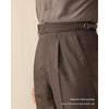 Men's High Waist Linen Straight Suit Pants, Business Leisure Style