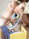 Trendy Cow-Print Denim Canvas Sneakers for Youth and Couples in BAKE IV35001 design