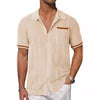 Men's Breathable Short-Sleeved Summer Cardigan with Pocket Detail