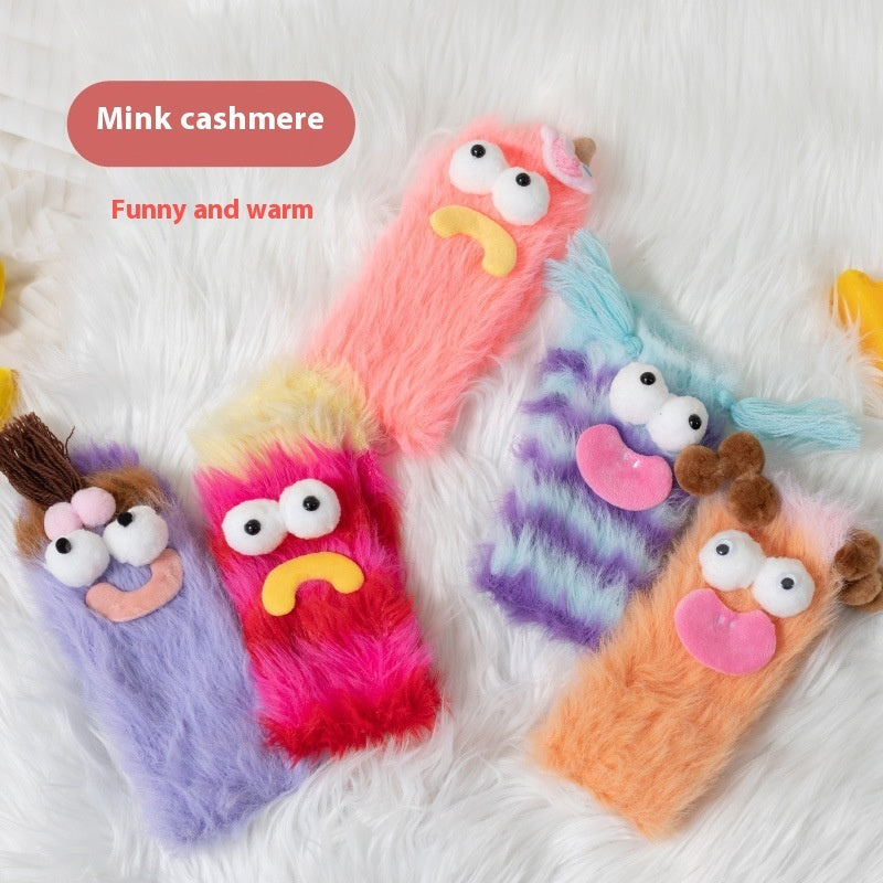 Plush Funny Floor Thick Thermal Middle Tube Socks