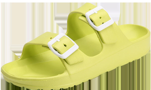 Comfortable Women's Double Buckle Slippers - Non-slip Beach Sandals