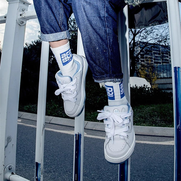 Women's White Canvas Skate Shoes with English Muffin Heel