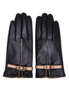Women's Velvet-Lined Sheepskin Touch Screen Gloves in Classic Black. Premium quality for warmth and style. Non-slip, fits various hand sizes.