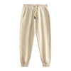 Men's Fleece-Lined Drawstring Sweatpants in Classic Black - Warm and Cozy Winter Essential