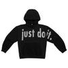 Chic Black Cotton Rapper-Style Pullover Sweater - Loose-fit, Hooded Urban Streetwear for Winter Fashion