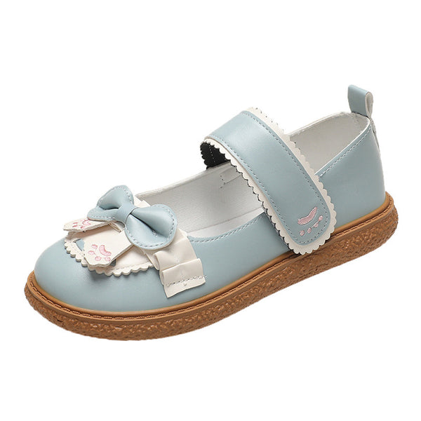 Chic Japanese Lolita Style Single Strap Flats in Blue, Pink, or Brown - Women's Comfortable Flat Heel Shoes