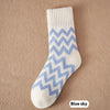 Women's Warm Winter Fleece-Lined Middle Calf Socks - Sky Blue, Mango Yellow, Rock Gray, Ink Black. Comfy, stylish cold weather socks.