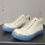 Stylish Men's Beige Lace-Up Shoes with Transparent Sole, Premium Leather - Sizes 38-48 - Trendy and Comfortable Footwear