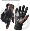 Vintage Men's Leather Perforated Motorcycle Gloves in Classic Black - All Season, Rally & Retro Rider Choice - M, L, XL, 2XL Sizes - Lightweight & Durable.