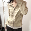 Retro Lightweight Jacket for Women in Creamy-White, Early Autumn Fashion