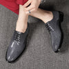Handcrafted Men's Pearl Fish Skin Low Heel Dress Shoes, Business-Stylized & Stylish Wear, Silver Shine - Sizes 37-44