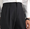 Classic High-Waist Polyester Suit Trousers in Khaki - Men's Fashion Casual Pants for Workplace Attire.