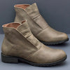 Women's Martin Leather Boots in Red, Brown & Khaki - High Heeled Casual Footwear with Non-Slip Rubber Soles & Breathable Design
