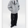 Men's Thickened Zipper Hooded Sweater Cardigan in Black - Youthful Winter Wear