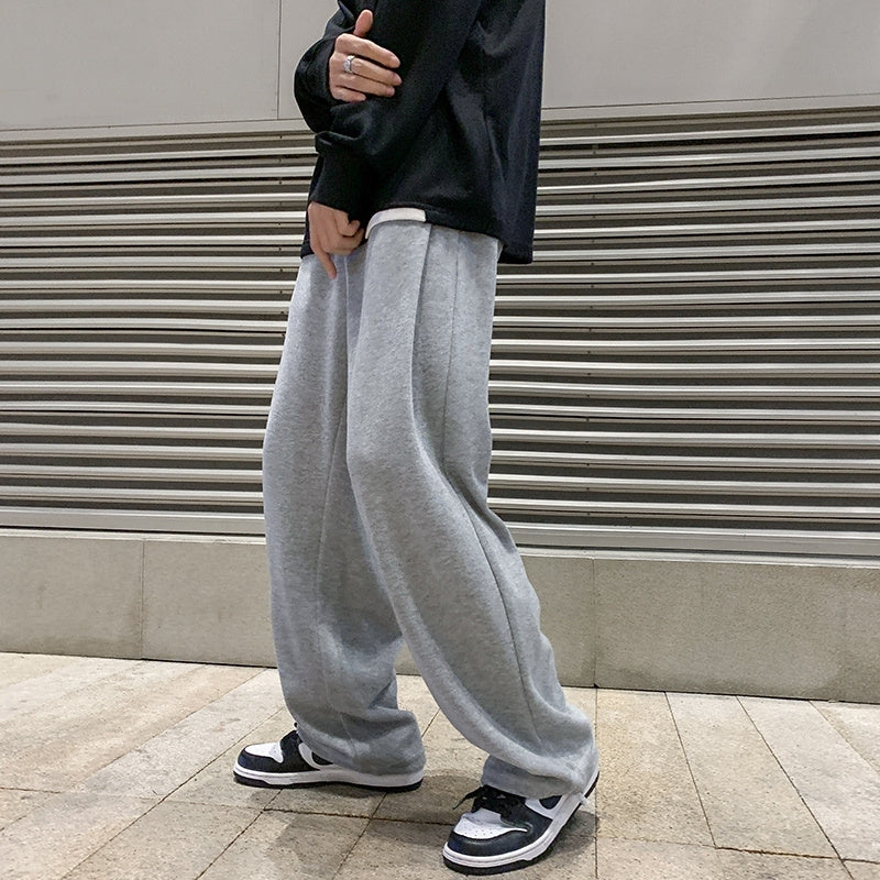 Straight Wide Leg Men's Knitted Track Sweatpants