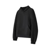Cotton Hooded Sweater with Stitch Detailing - Black/Gray - S to XL