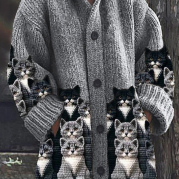 Stylish Animal Print Halloween Cape Coat, Polyester Cardigan Style - Women's Fashion