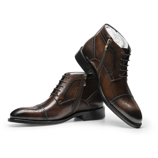 Men's Leather Chelsea Business Boots, Martin Design, Breathable & Anti-Skid, Sizes 37-44, Pigskin Insole, Business Attire Finishing Touch.