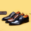 Classic British Lace-Up Oxford Shoes in Genuine Leather - Black, Brown, or Gray - Men's Fashion and Business Footwear with Rubber Sole