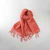 Winter Women's Cashmere-Like Tassel Scarf in Solid Colors - Soft Polyester, Warm & Stylish - 21 Color Choices - Elegant Winter Accessory.