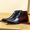 Elegant Men's Bi-color Martin Boots for Business made of cow leather with rubber sole for durability and style - Size 37 to 46