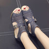 Elegant Women's Rhinestone Open Toe Wedge Sandals