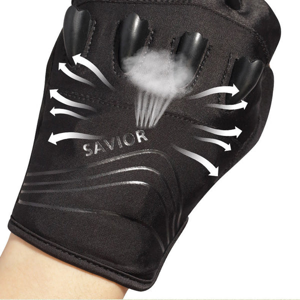 LED Illuminated Fingerless Adventure Gloves for Men and Women - Outdoor Activities, Hiking, Camping - Black or Green - Sizes S-XXL