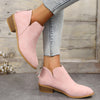 Women's Suede Ankle Boots with Zipper, Chunky Heel - Waterproof, Non-Slip, Various Colors - Size 36-43.