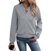 Chic Long-Sleeve Zippered Cardigan in Solid Colors for Women's Street-Style Fashion