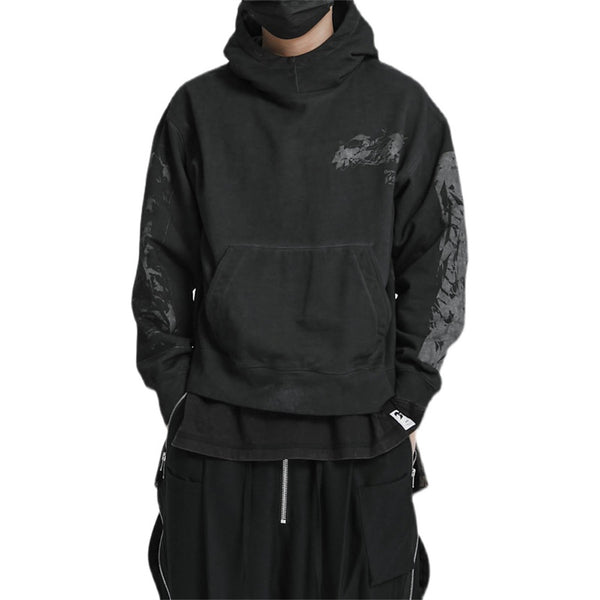 Premium Men's Hoodie in Dark Grey with Unique Shoulder Design