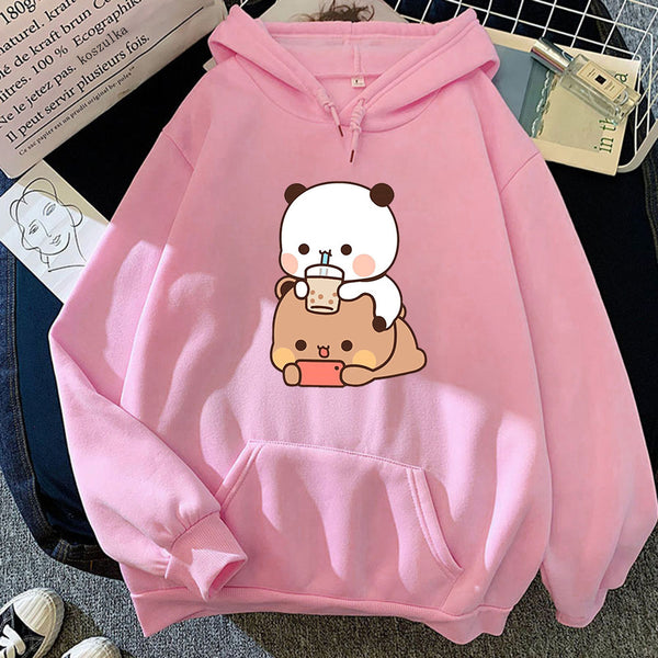 Trendy Bubu & Dudu Women's Graphic Hoodie, Kawaii Style in Various Colors & Sizes