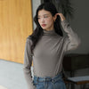 Chic Mid-Collar Women's Casual Sweater for Layering in Brown - Slim Fit Polyester Fiber Top
