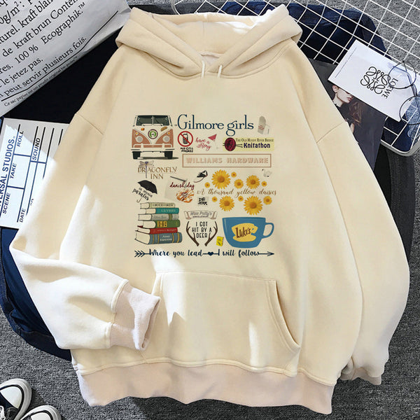 Women's Y2k Retro Art Gilmore Girls Hoodie in Multiple Colors & Sizes