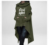 Women's Printed Letter Hoodie with Irregular Hem, Cotton, Casual & Fashionable Sweatshirt