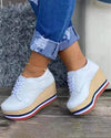 Chic Women's Braided Lace-Up Wedge Shoes with English Muffin Heel for Sport and Style, Size 36-42