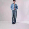 Vintage Wide-Leg Mid-Waist Plus Size Denim Jeans - Women's Denim Style with a Retro, Street Hipster Vibe