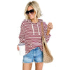Trendy Shiying Striped Hooded Sweater - Women's Fashion, Striped Style Sweater - Red or Striped Color Options - Fall/Winter Chic Choice