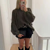Cozy Knit Sweater - Round Neck Long Sleeve - Multicolor Options - Casual Fashion - Polyester Fabric - Asian Sizes - Pullover Style