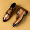 Classic British-Style Men's Business Boots in Fashion Black and Brown - Genuine Leather with Medium Heel, Goodyear Vintage