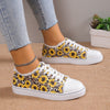 Stylish Student Canvas Shoes - Lace-Up with Microfiber Lining, Vibrant Design Options, Rubber Soles - Women's Footwear