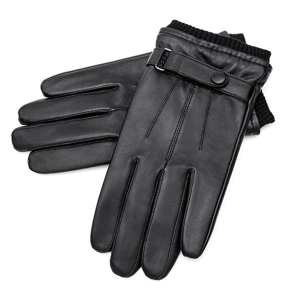Warm Sheepskin Padded Men's Winter Gloves - Frostbite Prevention & Style - Large & Plus Size Options - Velvet Gift Box Included