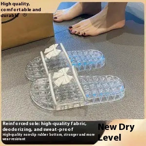 Crystal Clear Non-slip Women's Flip-flop Slippers, PVC, Summer Footwear